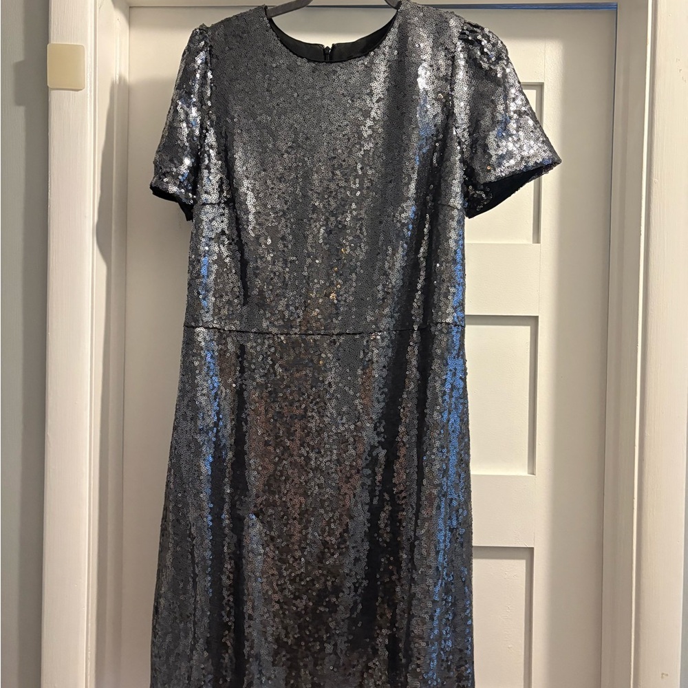Ann Taylor Shimmering Silver Sequin Mini Dress